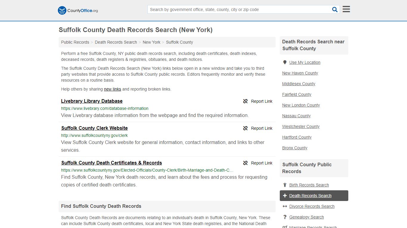 Death Records Search - Suffolk County, NY (Death ...