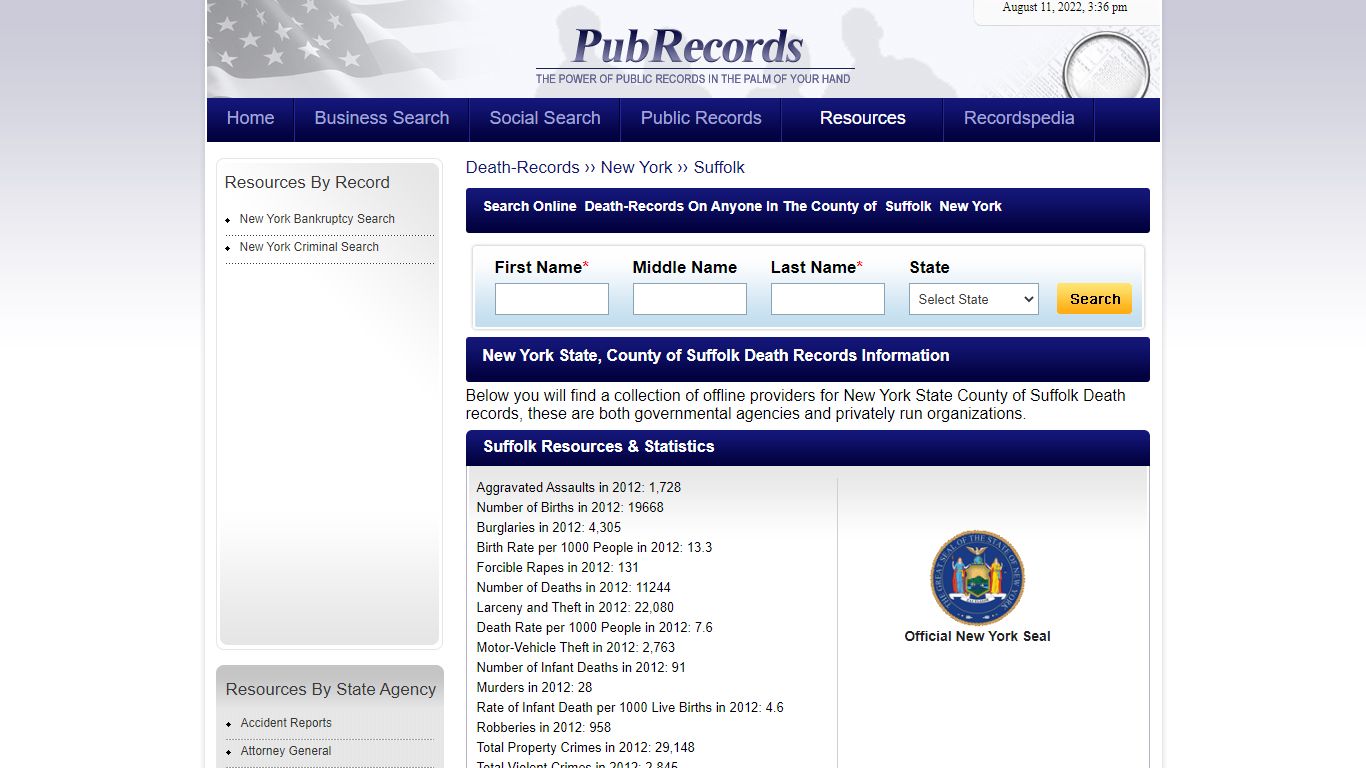 Suffolk County, New York Death Records - Pubrecords.com