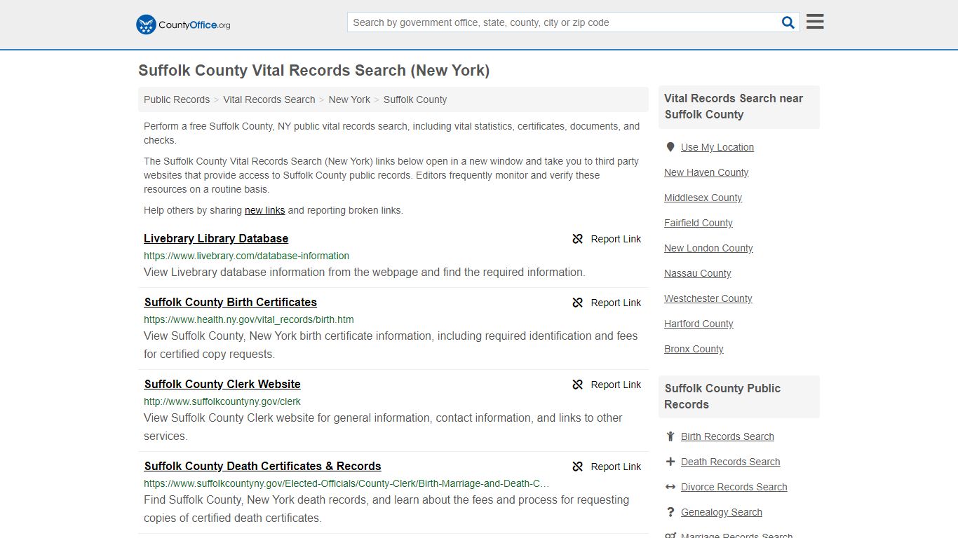 Vital Records Search - Suffolk County, NY (Birth, Death ...