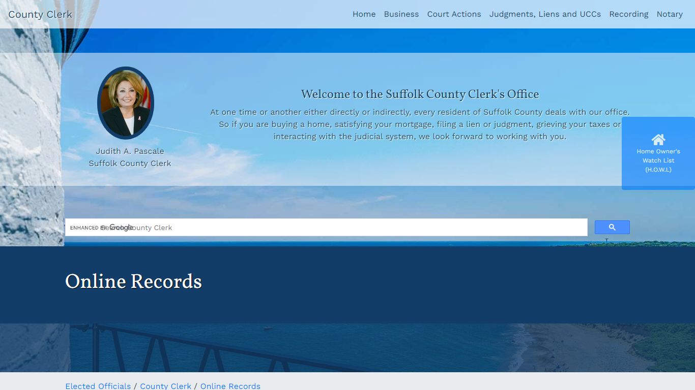 Online Records - Suffolk County, New York